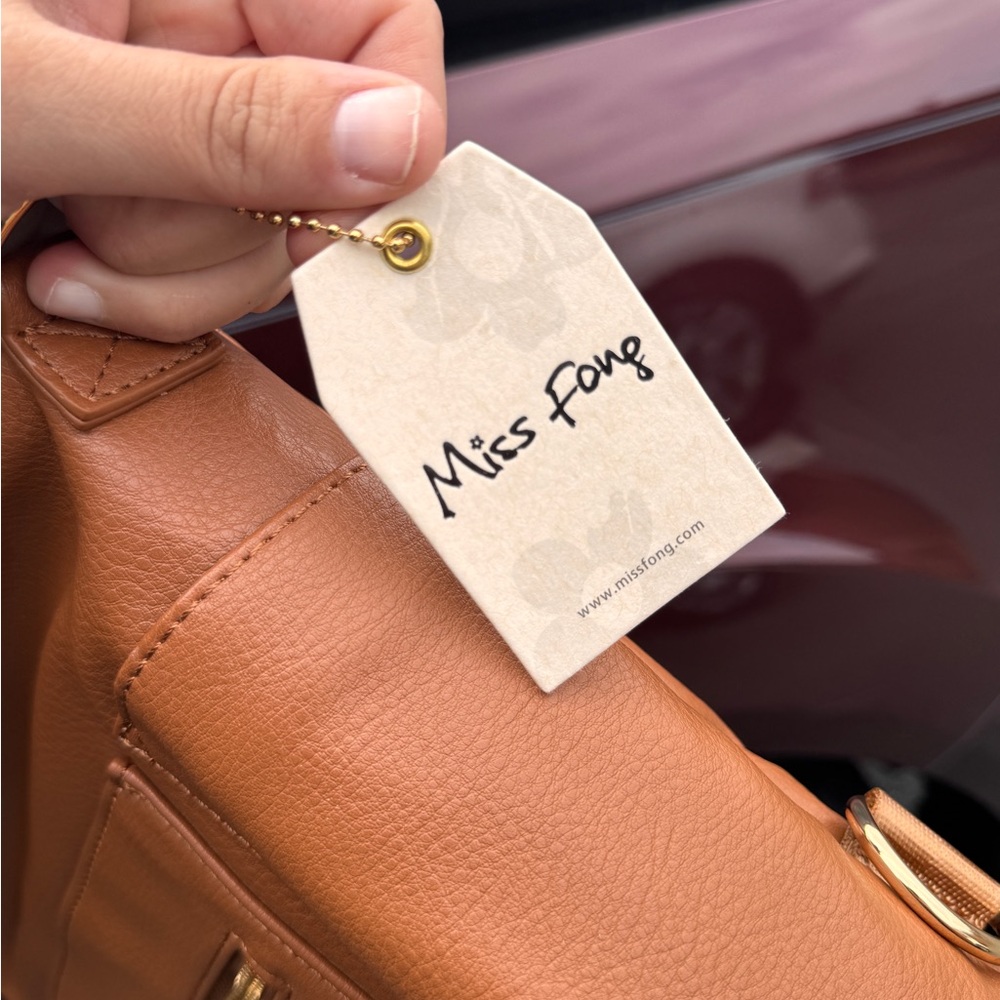 Tan Leather Miss Fong Diaper Bag